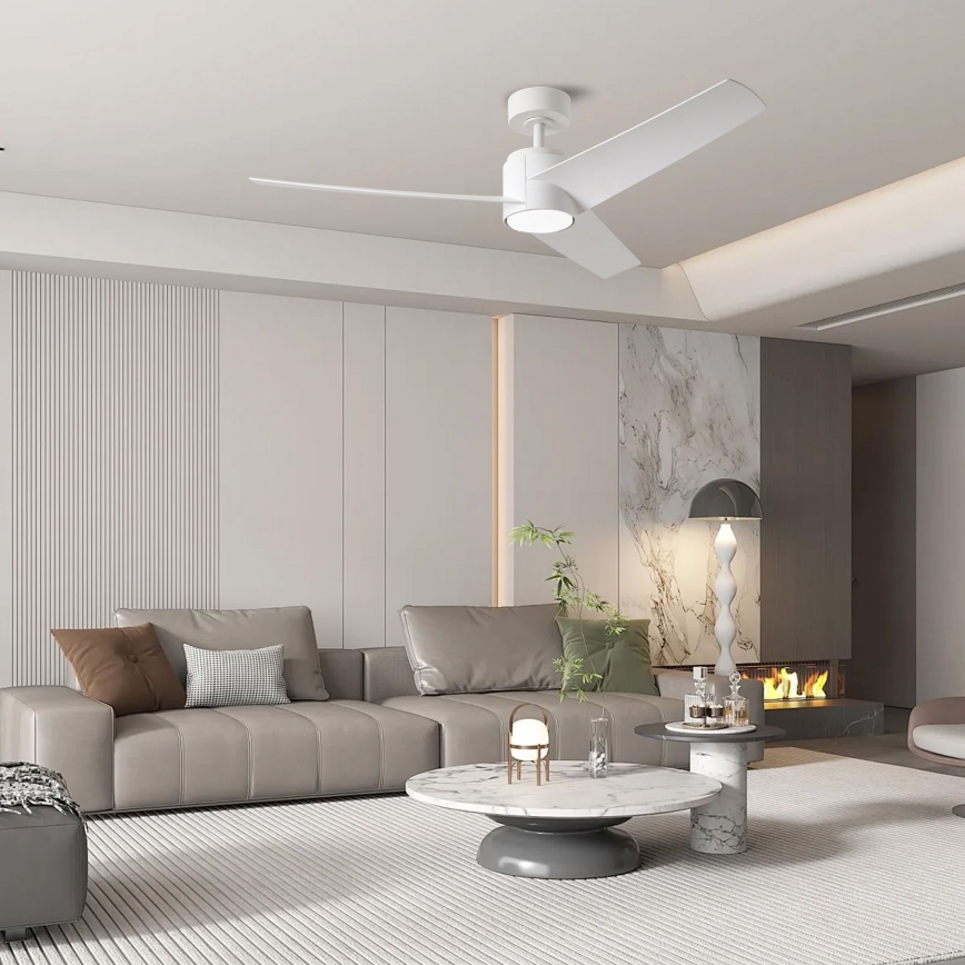 ZEVENTI - Ventilateur de plafond à intensité variable ORVIETO LED/18W/230V 3000-6000K Wi-Fi Tuya blanc + Télécommande