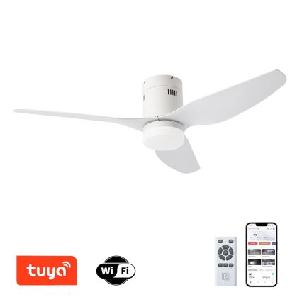 ZEVENTI - Ventilateur de plafond à intensité variable PADUA LED/18W/230V 3000-6000K Wi-Fi Tuya blanc + Télécommande