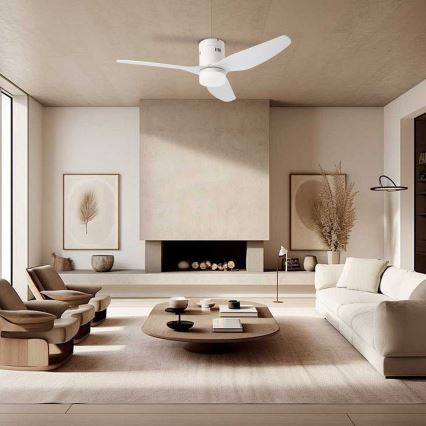 ZEVENTI - Ventilateur de plafond à intensité variable PADUA LED/18W/230V 3000-6000K Wi-Fi Tuya blanc + Télécommande