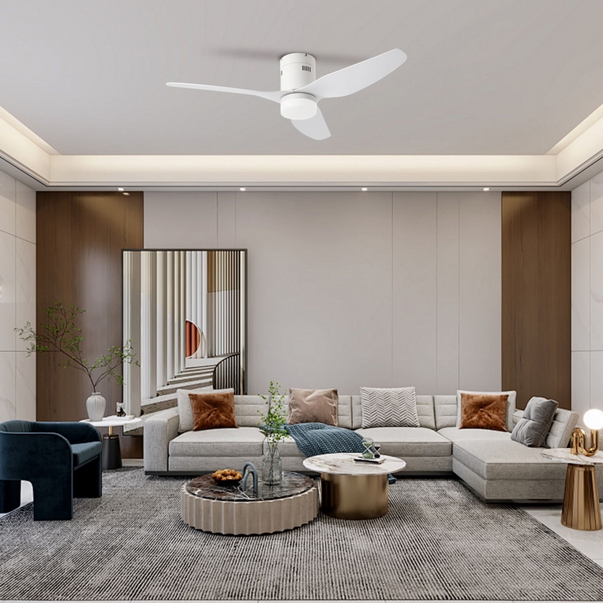 ZEVENTI - Ventilateur de plafond à intensité variable PADUA LED/18W/230V 3000-6000K Wi-Fi Tuya blanc + Télécommande