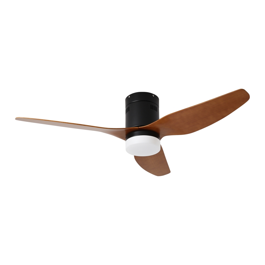 ZEVENTI - Ventilateur de plafond à intensité variable PADUA LED/18W/230V 3000-6000K Wi-Fi Tuya noir/marron + Télécommande