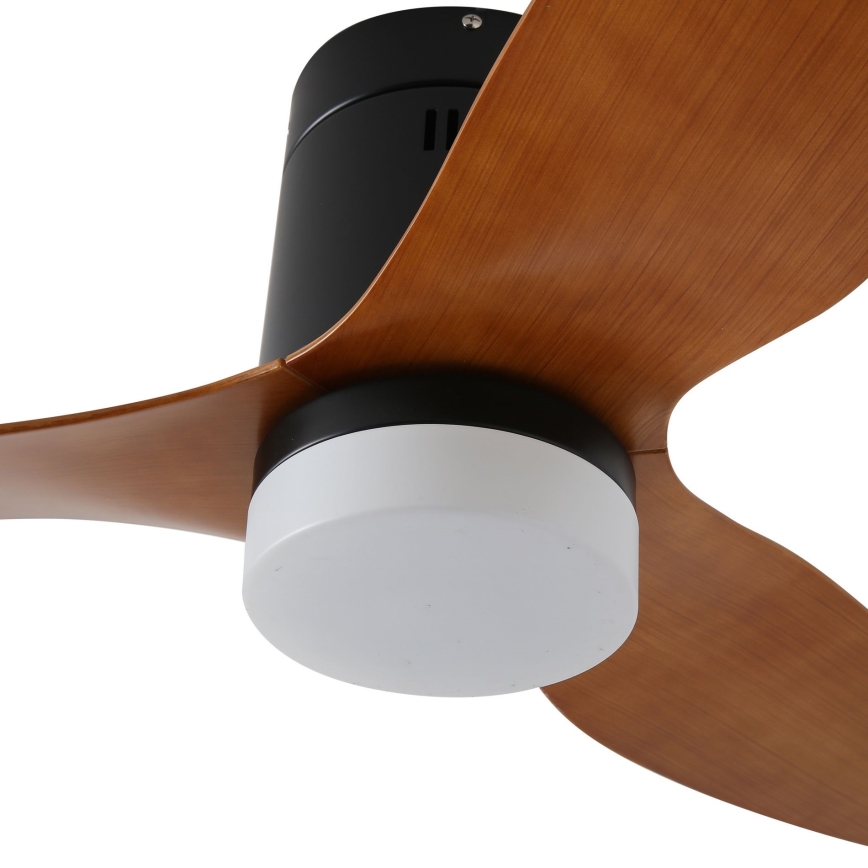 ZEVENTI - Ventilateur de plafond à intensité variable PADUA LED/18W/230V 3000-6000K Wi-Fi Tuya noir/marron + Télécommande