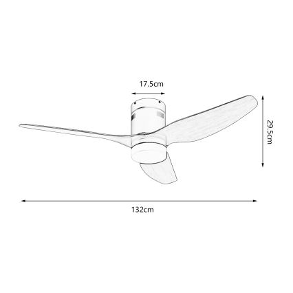 ZEVENTI - Ventilateur de plafond à intensité variable PADUA LED/18W/230V 3000-6000K Wi-Fi Tuya noir/marron + Télécommande