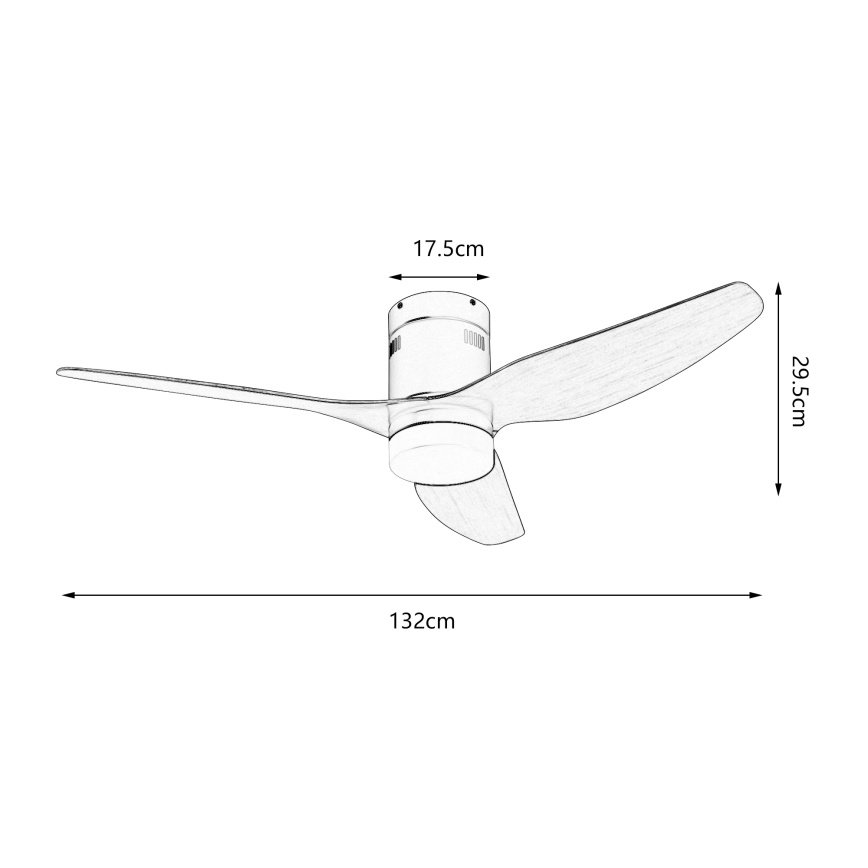 ZEVENTI - Ventilateur de plafond à intensité variable PADUA LED/18W/230V 3000-6000K Wi-Fi Tuya noir/marron + Télécommande