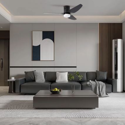 ZEVENTI - Ventilateur de plafond à intensité variable PADUA LED/18W/230V 3000-6000K Wi-Fi Tuya noir + Télécommande