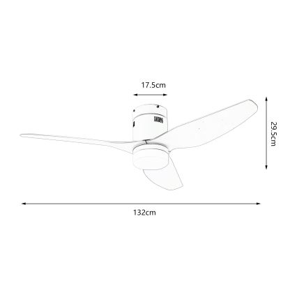 ZEVENTI - Ventilateur de plafond à intensité variable PADUA LED/18W/230V 3000-6000K Wi-Fi Tuya noir + Télécommande