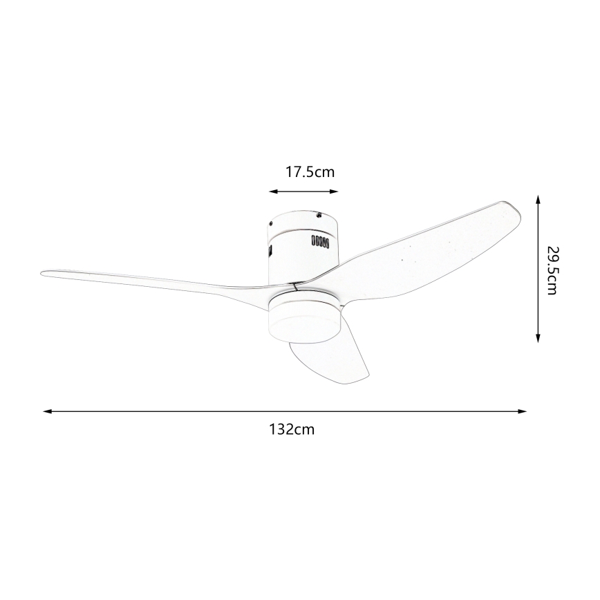 ZEVENTI - Ventilateur de plafond à intensité variable PADUA LED/18W/230V 3000-6000K Wi-Fi Tuya noir + Télécommande