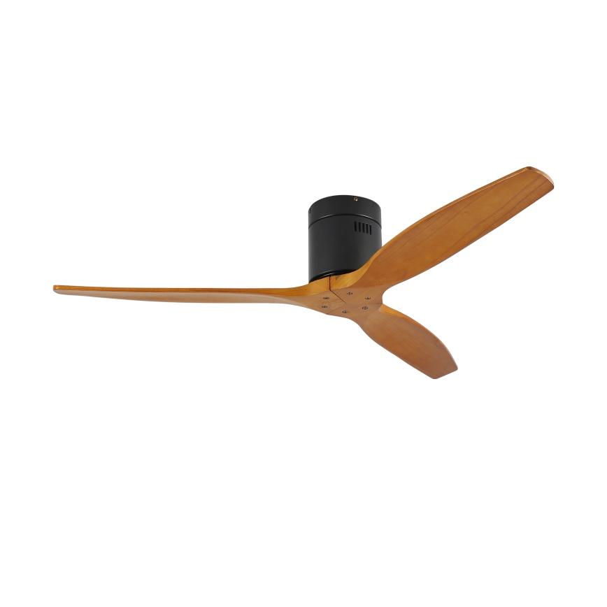 ZEVENTI - Ventilateur de plafond SPELLO Wi-Fi Tuya noir/chêne + Télécommande