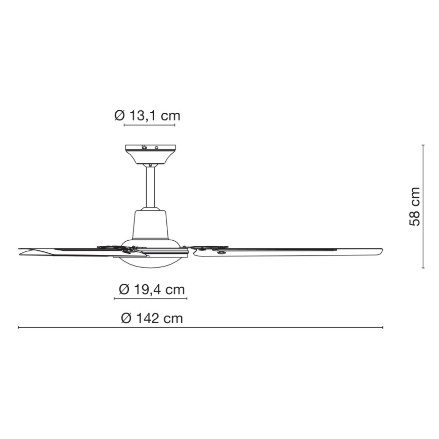 ZEVENTI - Ventilateur de plafond TOFINO blanc
