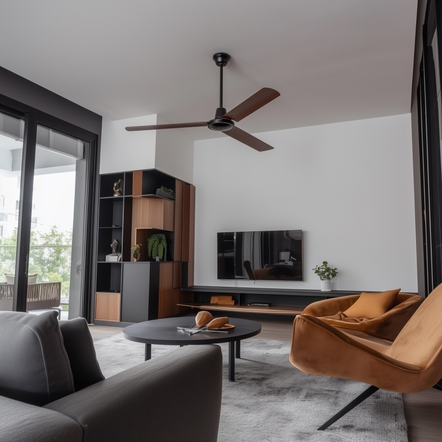 ZEVENTI - Ventilateur de plafond TOFINO marron