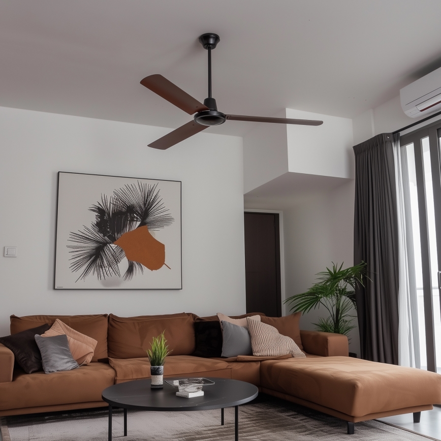 ZEVENTI - Ventilateur de plafond TOFINO marron