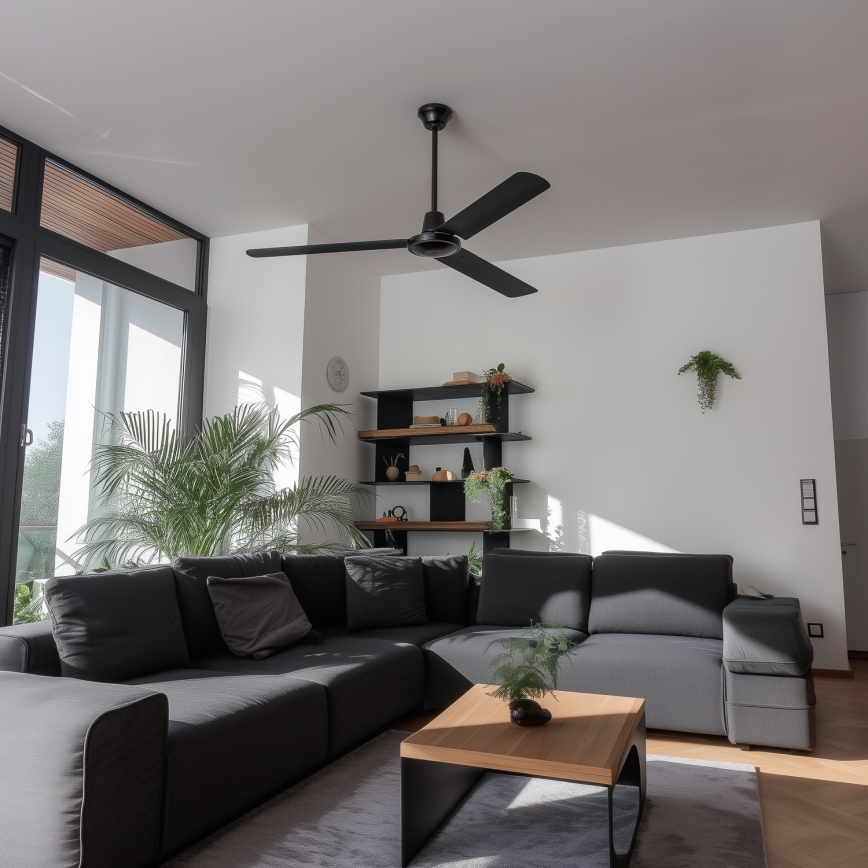 ZEVENTI - Ventilateur de plafond TOFINO noir