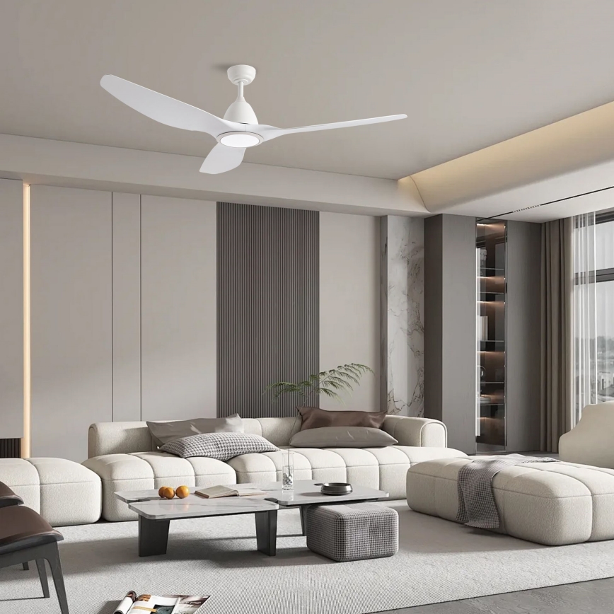 ZEVENTI - Ventilateur de plafond à intensité variable URBINO LED/20W/230V 3000-6000K Wi-Fi Tuya blanc + Télécommande