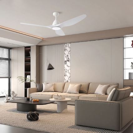 ZEVENTI - Ventilateur de plafond à intensité variable URBINO LED/20W/230V 3000-6000K Wi-Fi Tuya blanc + Télécommande