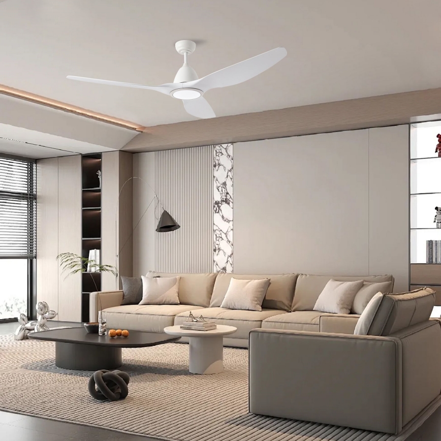 ZEVENTI - Ventilateur de plafond à intensité variable URBINO LED/20W/230V 3000-6000K Wi-Fi Tuya blanc + Télécommande