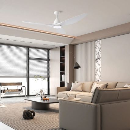 ZEVENTI - Ventilateur de plafond à intensité variable URBINO LED/20W/230V 3000-6000K Wi-Fi Tuya blanc + Télécommande