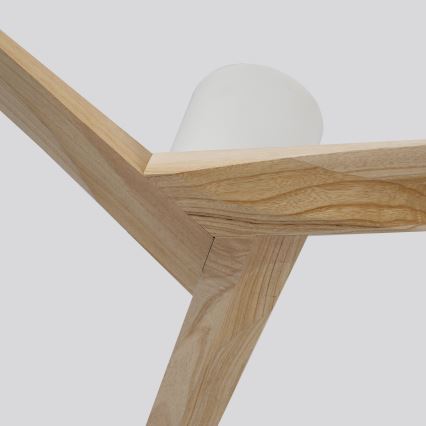ZEVENTI - Ventilateur de plafond VELLON Wi-Fi Tuya blanc/bois de paulownia + télécommande