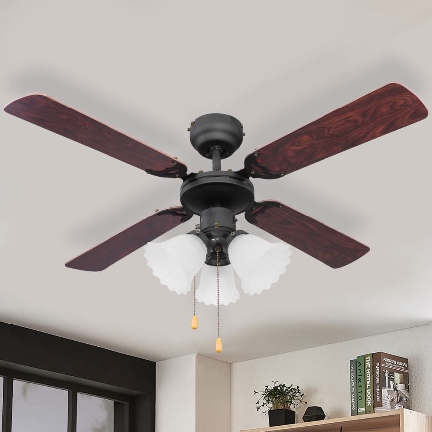 ZEVENTI - Ventilateur de plafond ZURRIOLA 3xE27/60W/230V