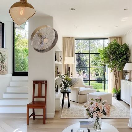 ZEVENTI - Ventilateur mural FANNY 50W/230V bronze + télécommande