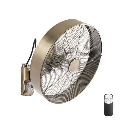 ZEVENTI - Ventilateur mural FANNY 50W/230V bronze + télécommande