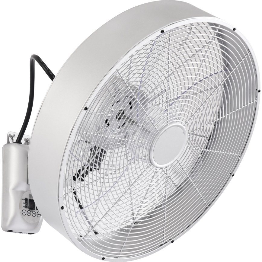 ZEVENTI - Ventilateur mural FANNY 50W/230V Ø 45 cm chrome mat + télécommande