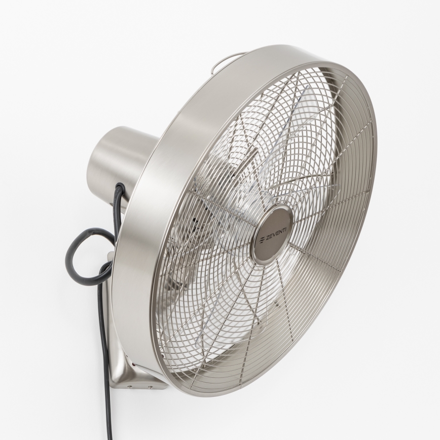 ZEVENTI - Ventilateur mural FREEZE 50W/230V d. 40 cm chrome mat + Télécommande