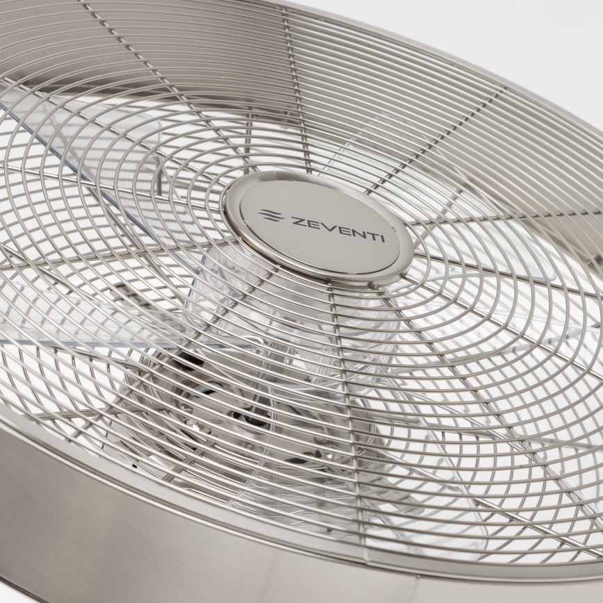 ZEVENTI - Ventilateur mural FREEZE 50W/230V d. 40 cm chrome mat + Télécommande