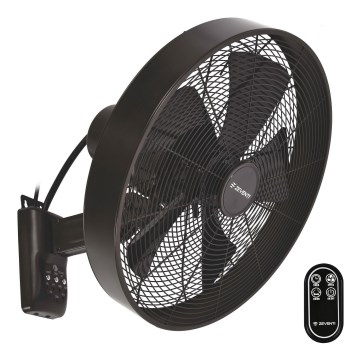 ZEVENTI - Ventilateur mural FREEZE 50W/230V d. 40 cm noir/marron + Télécommande