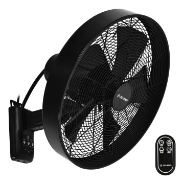 ZEVENTI - Ventilateur mural FREEZE 50W/230V d. 40 cm noir + Télécommande