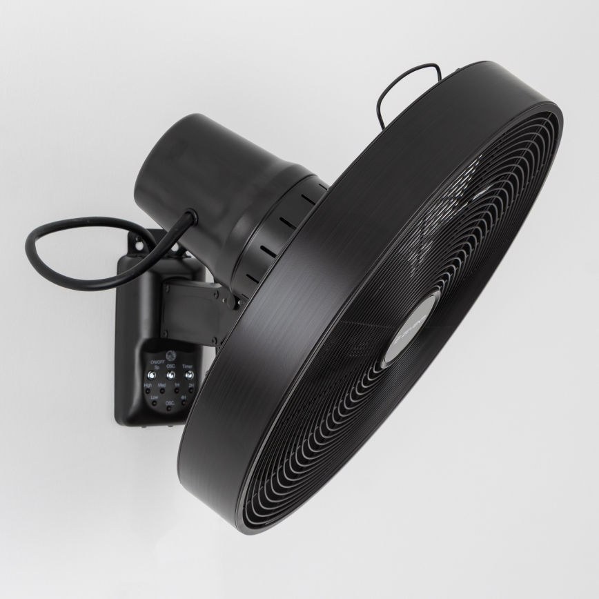 ZEVENTI - Ventilateur mural FREEZE 50W/230V d. 40 cm noir + Télécommande