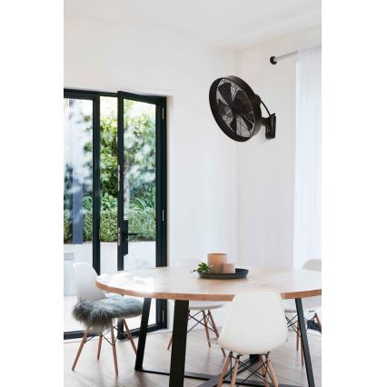 ZEVENTI - Ventilateur mural FREEZE 50W/230V d. 40 cm noir/marron + Télécommande