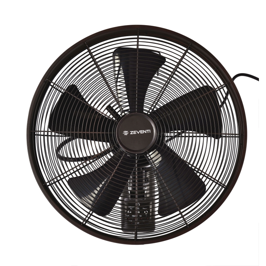 ZEVENTI - Ventilateur mural FREEZE 50W/230V d. 40 cm noir/marron + Télécommande