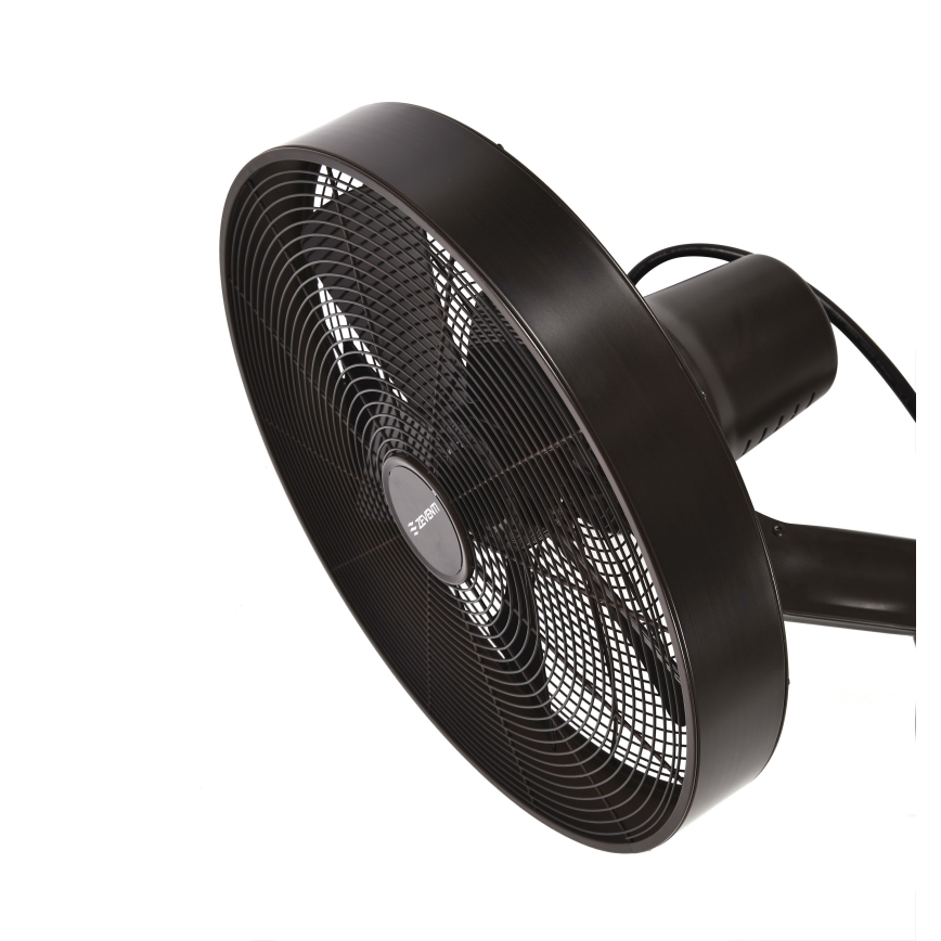 ZEVENTI - Ventilateur mural FREEZE 50W/230V d. 40 cm noir/marron + Télécommande