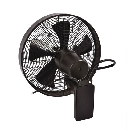 ZEVENTI - Ventilateur mural FREEZE 50W/230V d. 40 cm noir/marron + Télécommande