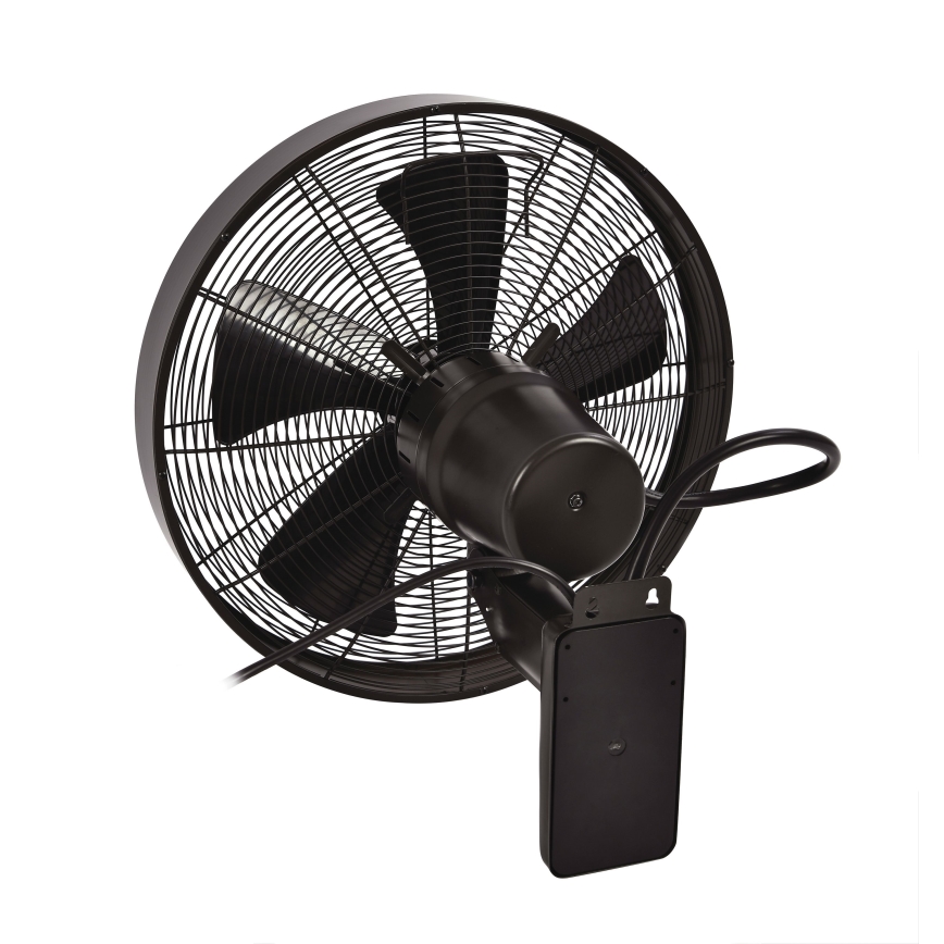 ZEVENTI - Ventilateur mural FREEZE 50W/230V d. 40 cm noir/marron + Télécommande
