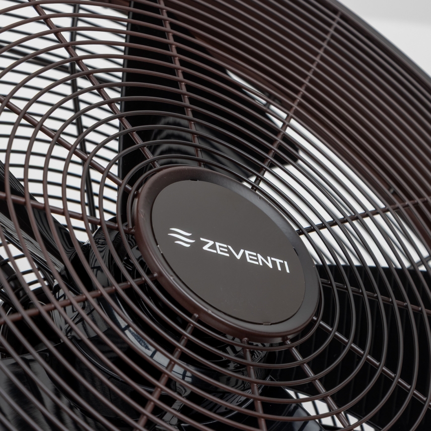 ZEVENTI - Ventilateur mural FREEZE 50W/230V d. 40 cm noir/marron + Télécommande