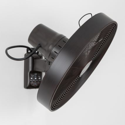 ZEVENTI - Ventilateur mural FREEZE 50W/230V d. 40 cm noir/marron + Télécommande