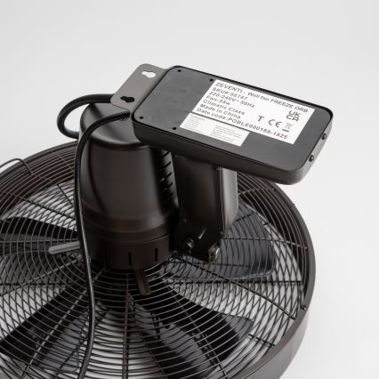 ZEVENTI - Ventilateur mural FREEZE 50W/230V d. 40 cm noir/marron + Télécommande