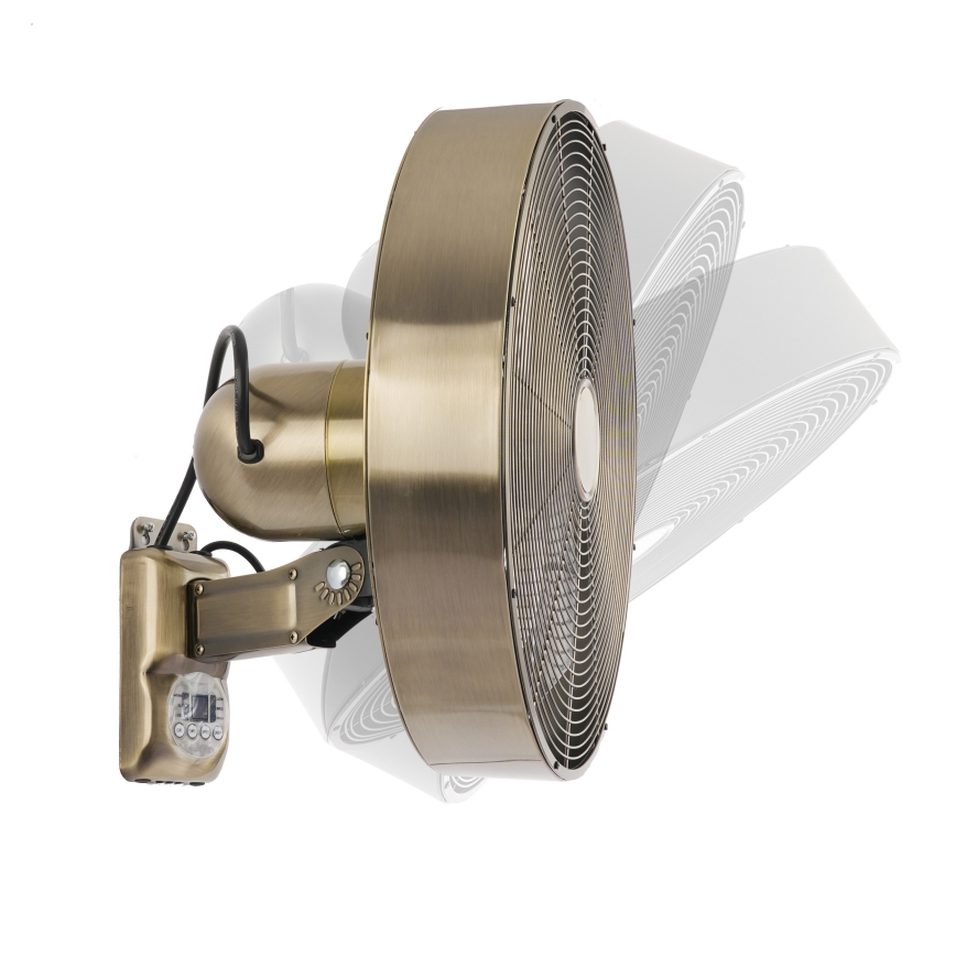 ZEVENTI - Wandventilator FANNY 50W/230V Ø 45 cm bronskleurig + afstandsbediening
