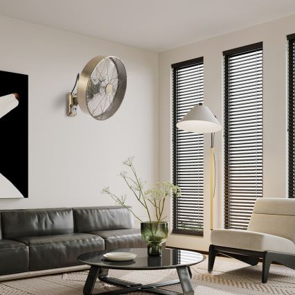ZEVENTI - Wandventilator FANNY 50W/230V Ø 45 cm bronskleurig + afstandsbediening