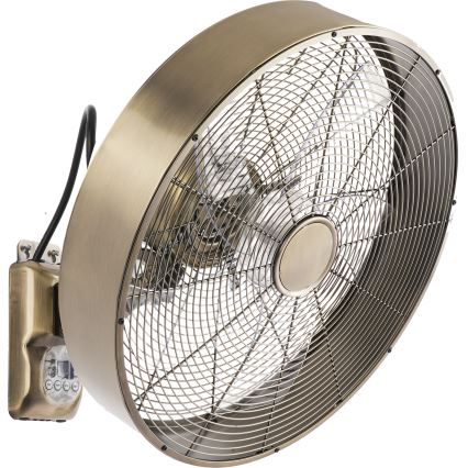 ZEVENTI - Wandventilator FANNY 50W/230V Ø 45 cm bronskleurig + afstandsbediening