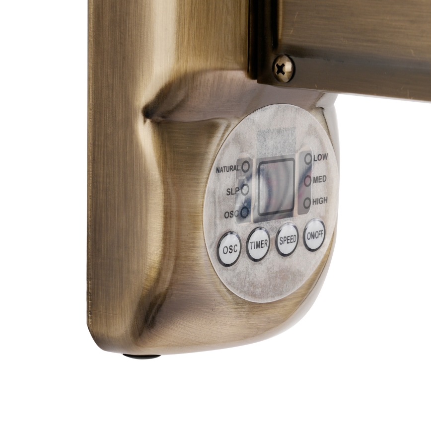 ZEVENTI - Wandventilator FANNY 50W/230V Ø 45 cm bronskleurig + afstandsbediening