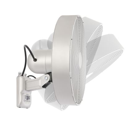 ZEVENTI - Wandventilator FANNY 50W/230V Ø 45 cm mat chroom + afstandsbediening