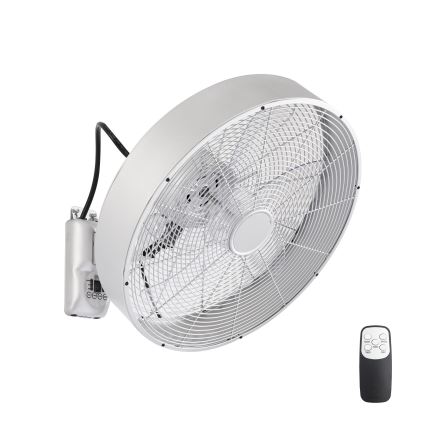 ZEVENTI - Wandventilator FANNY 50W/230V Ø 45 cm mat chroom + afstandsbediening