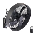 ZEVENTI - Wandventilator FANNY 50W/230V zwart + afstandsbediening