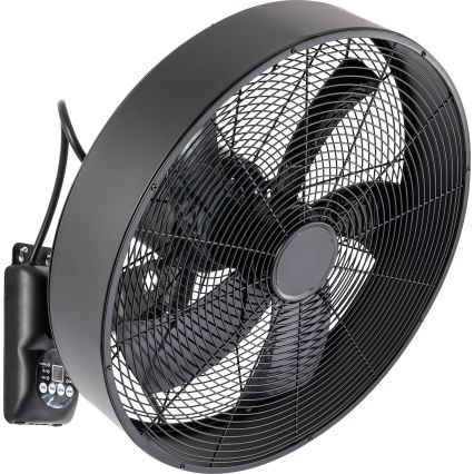 ZEVENTI - Wandventilator FANNY 50W/230V Ø 45 cm zwart + afstandsbediening