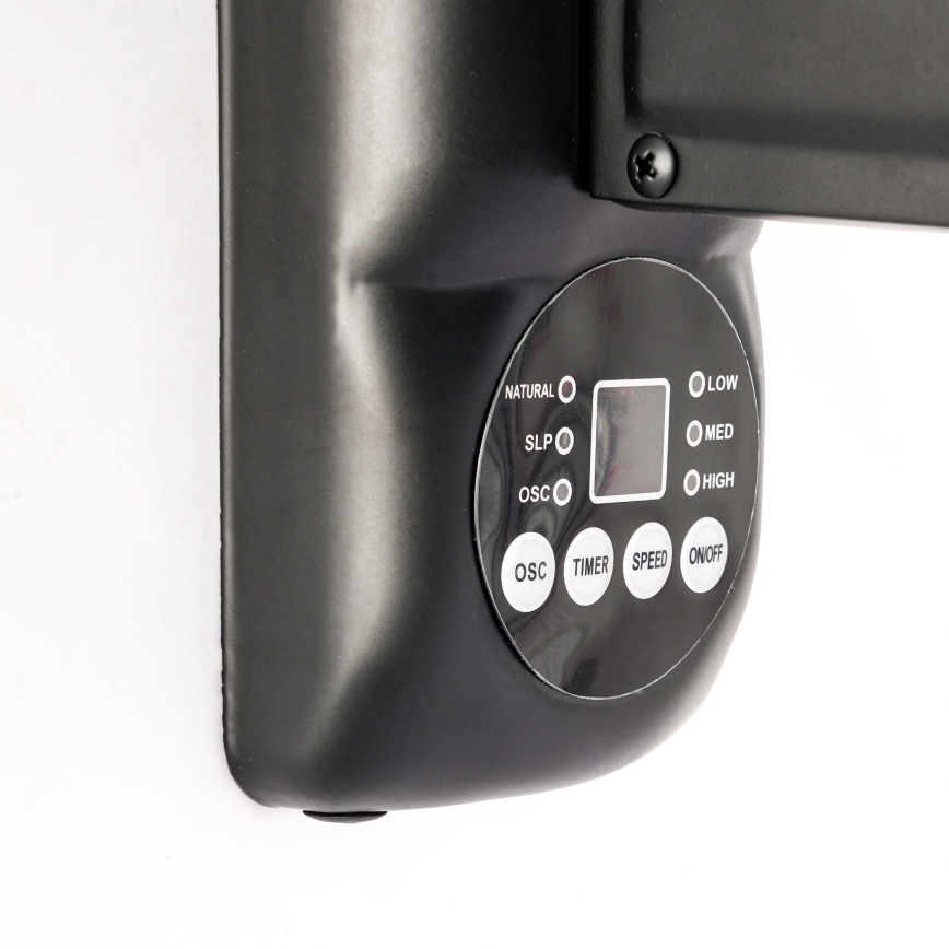 ZEVENTI - Wandventilator FANNY 50W/230V Ø 45 cm zwart + afstandsbediening