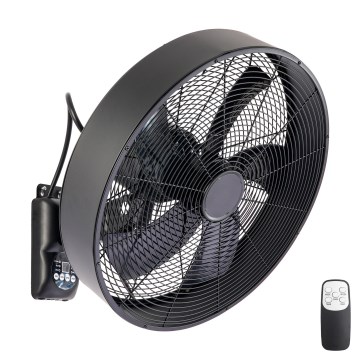 ZEVENTI - Wandventilator FANNY 50W/230V Ø 45 cm zwart + afstandsbediening