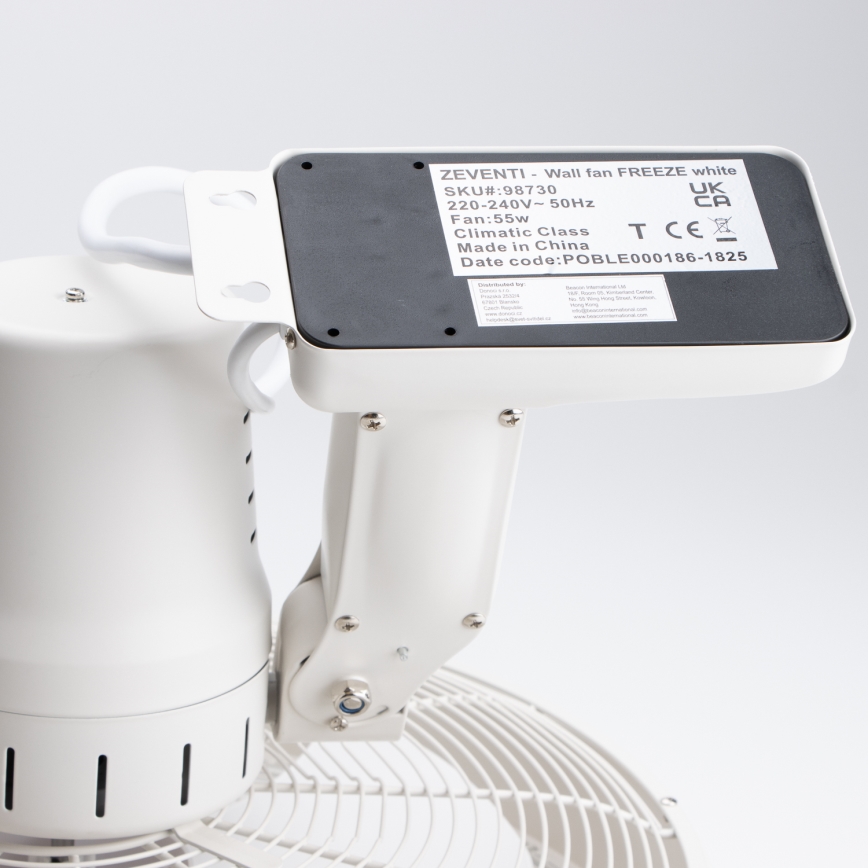 ZEVENTI - Wandventilator FREEZE 50W/230V diameter 40 cm wit + afstandsbediening