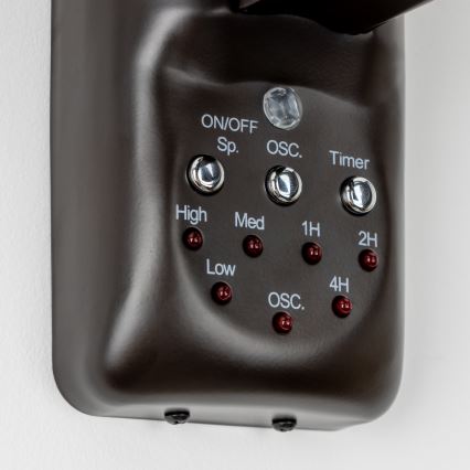 ZEVENTI - Wandventilator FREEZE 50W/230V diameter 40 cm zwart/bruin + afstandsbediening